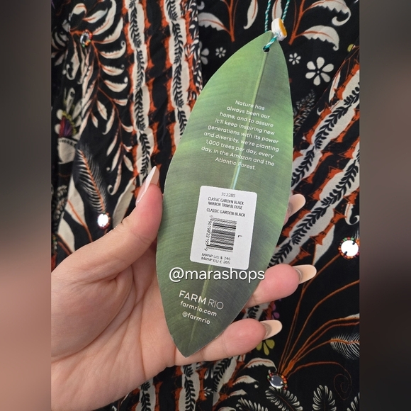 FARM Rio Classic Garden Black Mirror Trim Blouse - Picture 7 of 10